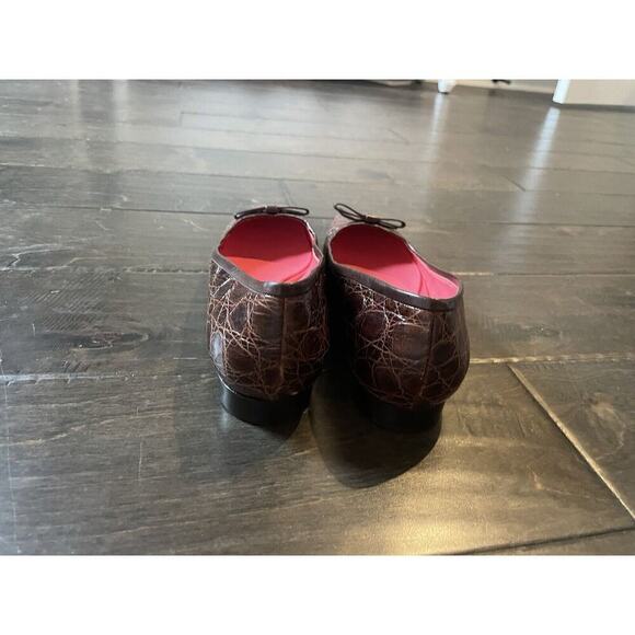 Judith Lieber Embossed Croc Pumps Size 8 - Picture 4 of 6